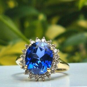 10kt Gold Diamond & Sapphire Ring